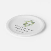 Minimale kruisnaam met eucalyptus papieren bordje (Gekanteld)