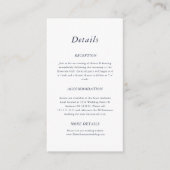 Minimale kuif eenvoudige bruiloft Details Behuizin Informatiekaartje (Voorkant)