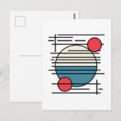 Minimale kunst uit lijnen en drie cirkels briefkaart (Voorkant / Achterkant)