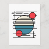 Minimale kunst uit lijnen en drie cirkels briefkaart (Voorkant)