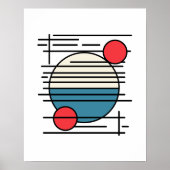 Minimale kunst uit lijnen en drie cirkels poster (Voorkant)