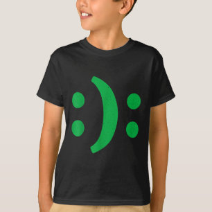 Minimale kunst van gelukkig verdrietig gezicht voo t-shirt