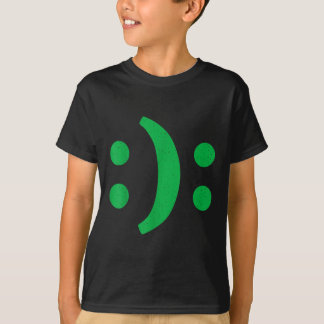 Minimale kunst van gelukkig verdrietig gezicht voo t-shirt
