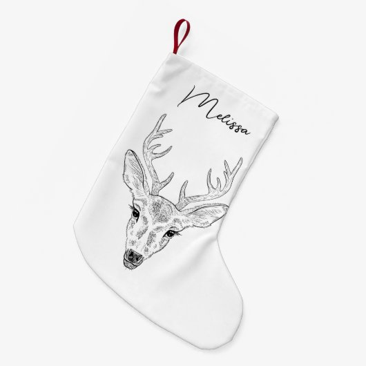 Minimale kunstketel met bovenleiding met naam kleine kerstsok (Voorkant (Hangend))