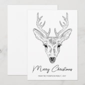 Minimale kunstketting met bovenleiding met tekst feestdagenkaart (Voorkant / Achterkant)