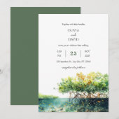 Minimale kust mangrove onderwater strand bruiloft kaart (Voorkant / Achterkant)