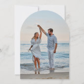 Minimale Kust Schelp Trouw Save the Date Kaart (Achterkant)