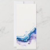 Minimale kust zee strand trouwmenu kaart (Achterkant)