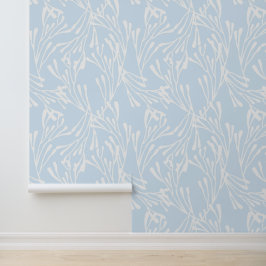 Minimale Kustkoraal in Lichtblauw Behang
