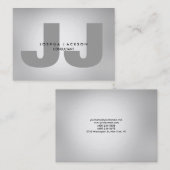 Minimale kwaliteit Grijze monogram Trendy Modern Visitekaartje (Voorkant / Achterkant)