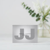 Minimale kwaliteit Grijze monogram Trendy Modern Visitekaartje (Staand voorkant)