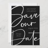 Minimale laag draagbaar script: datum opslaan save the date (Voorkant)