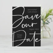 Minimale laag draagbaar script: datum opslaan save the date (Staand voorkant)