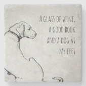 Minimale labrador Dog mam Quote Art Stenen Onderzetter (Voorkant)