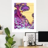 Minimale landschaps kunstprint poster (Thuiskantoor)