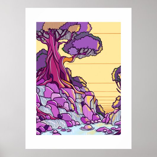 Minimale landschaps kunstprint poster (Voorkant)