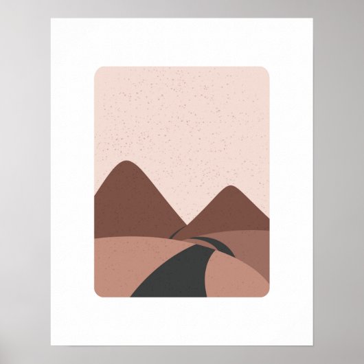 Minimale landschapsfoto van berglandschap poster (Voorkant)