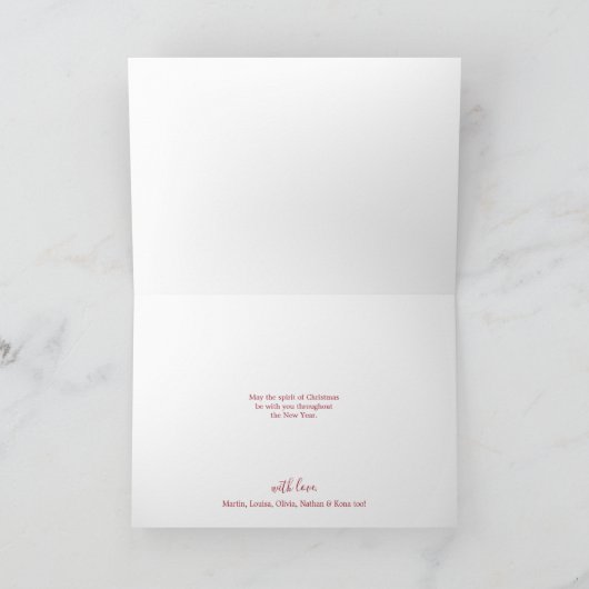 Minimale landschapsfoto van Red Merry met kerst Feestdagen Kaart (Binnen)