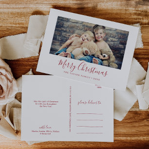 Minimale landschapsfoto van Red Merry met kerst Feestdagenkaart