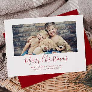 Minimale landschapsfoto van Red Merry met kerst Feestdagenkaart