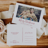 Minimale landschapsfoto van Red Merry met kerst Feestdagenkaart