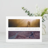 Minimale landschapsfoto's save the date (Staand voorkant)