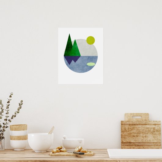 Minimale landschapskunst poster (Keuken)