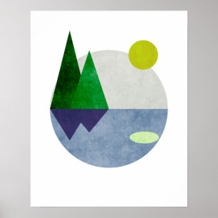 Minimale landschapskunst poster