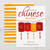 Minimale Lantaarn Chinees Nieuwjaar | 2021 Feestdagenkaart (Voorkant / Achterkant)