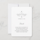Minimale Laurel Wedding Details Enclosure Kaart K3 (Voorkant)