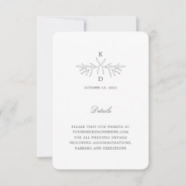 Minimale Laurel Wedding Details Enclosure Kaart K3