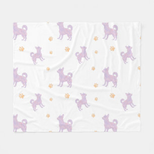 Minimale lavendel chihuahua silhouet deken