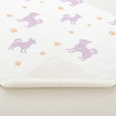 Minimale lavendel chihuahua Silhouette deken (3/4)