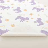 Minimale Lavendel Franse Bulldog Silhouet Deken (3/4)