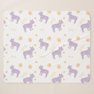 Minimale Lavendel Franse Bulldog Silhouet Deken