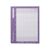 Minimale lavendel maandelijkse planner (aangepaste notitieblok (Linkerzijde)