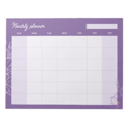Minimale lavendel maandelijkse planner (aangepaste notitieblok