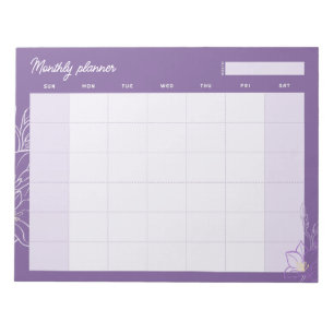 Minimale lavendel maandelijkse planner (aangepaste notitieblok