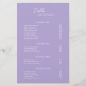 Minimale Lavendel Moderne Prijzenlijst Zakelijk Flyer (Voorkant)
