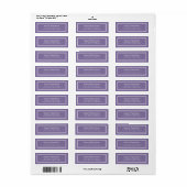 Minimale lavendel Paars White Elegant Custom Etiket (Full Sheet)