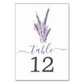 Minimale Lavendel Trouwtafel Nummers Kaart (Achterkant)