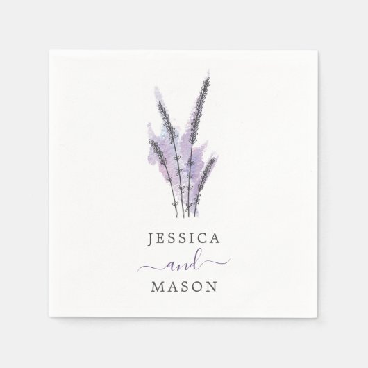 Minimale Lavendel Wedding Cocktail servet (Voorkant)