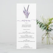 Minimale Lavendel Wedding Menu of Vrijgezellenfees Kaart (Staand voorkant)