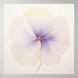 Minimale lavendelorkide watercolor bloem poster