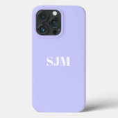 Minimale lavender lila aangepaste monogram initial Case-Mate iPhone case (Achterkant)
