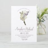 Minimale lavender Waterverf Eco Wedding Kaart (Staand voorkant)