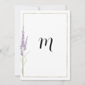 Minimale lavender White gold floral Weddenschap Kaart (Achterkant)
