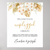 Minimale Leaf Boho Bloemen Bruiloft unplugged teke Poster (Voorkant)