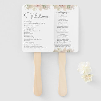 Minimale Leaf Boho Floral Bruiloft Handwaaier
