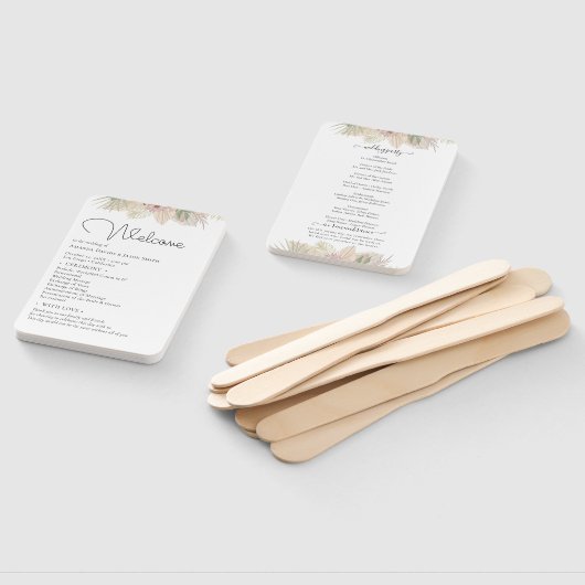 Minimale Leaf Boho Floral Bruiloft Handwaaier (Niet-gemonteerd)